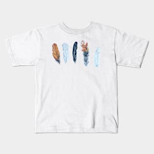 Watercolor Feathers Kids T-Shirt